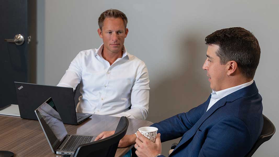 Jason Gaynor and Nick Sheppard brainstorming